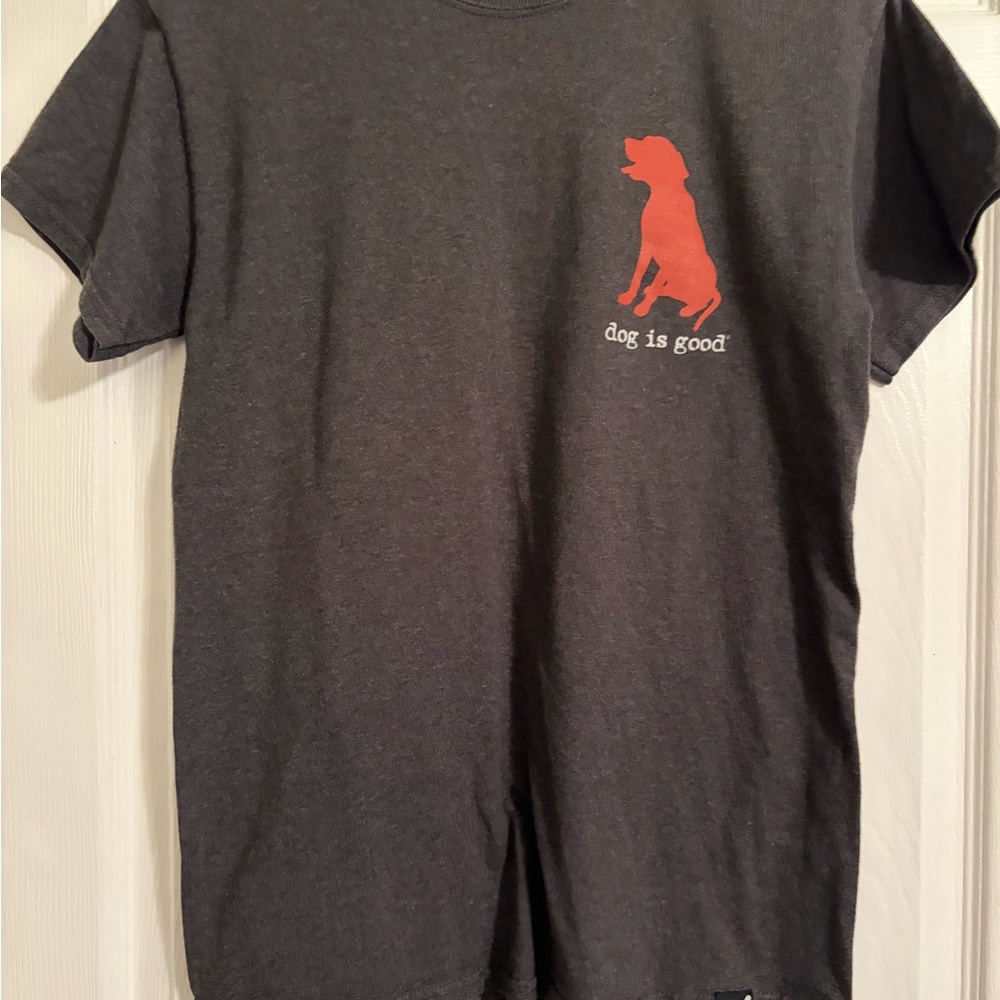 Men's Short Sleeve Graphic Tee - Charcoal with Red Dog Print - Picture 5 of 5